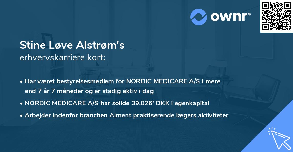 Stine Løve Alstrøm's erhvervskarriere kort