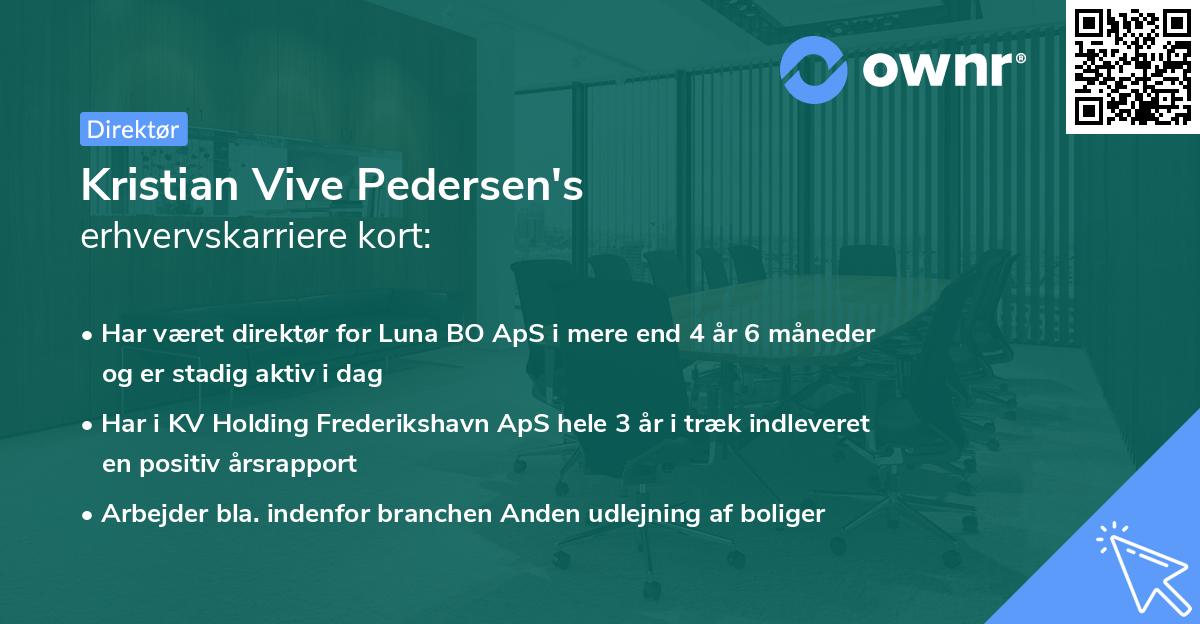 Kristian Vive Pedersen's erhvervskarriere kort