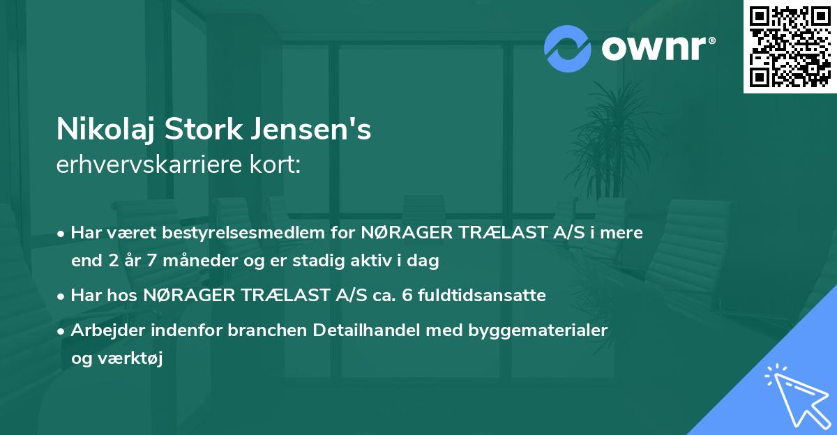 Nikolaj Stork Jensen's erhvervskarriere kort