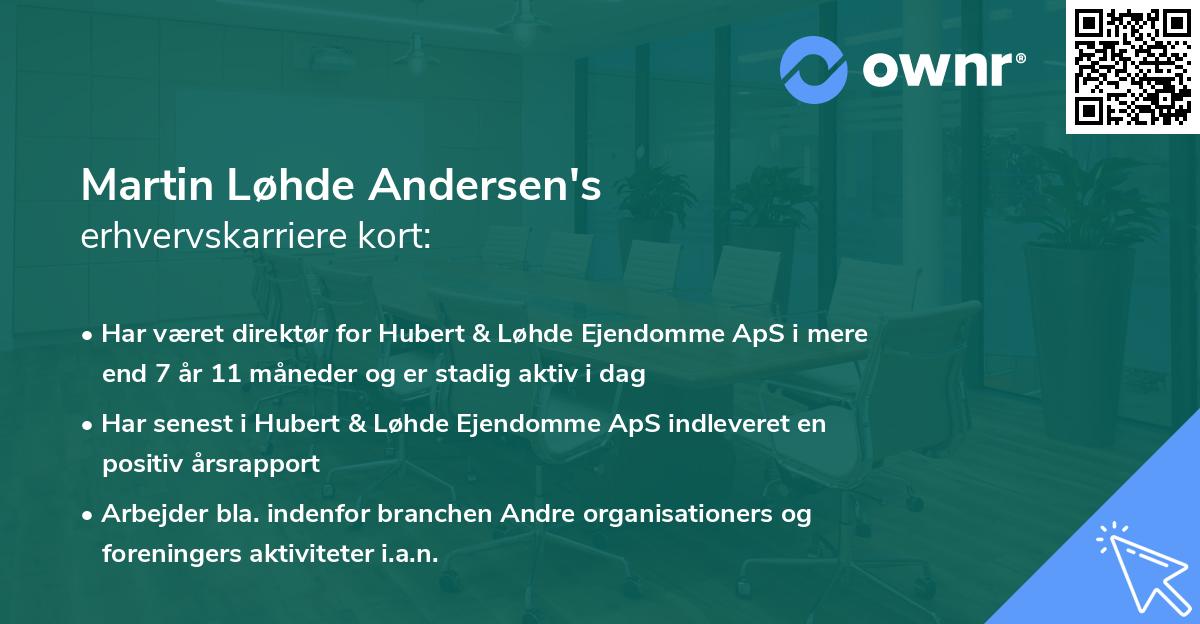 Martin Løhde Andersen's erhvervskarriere kort