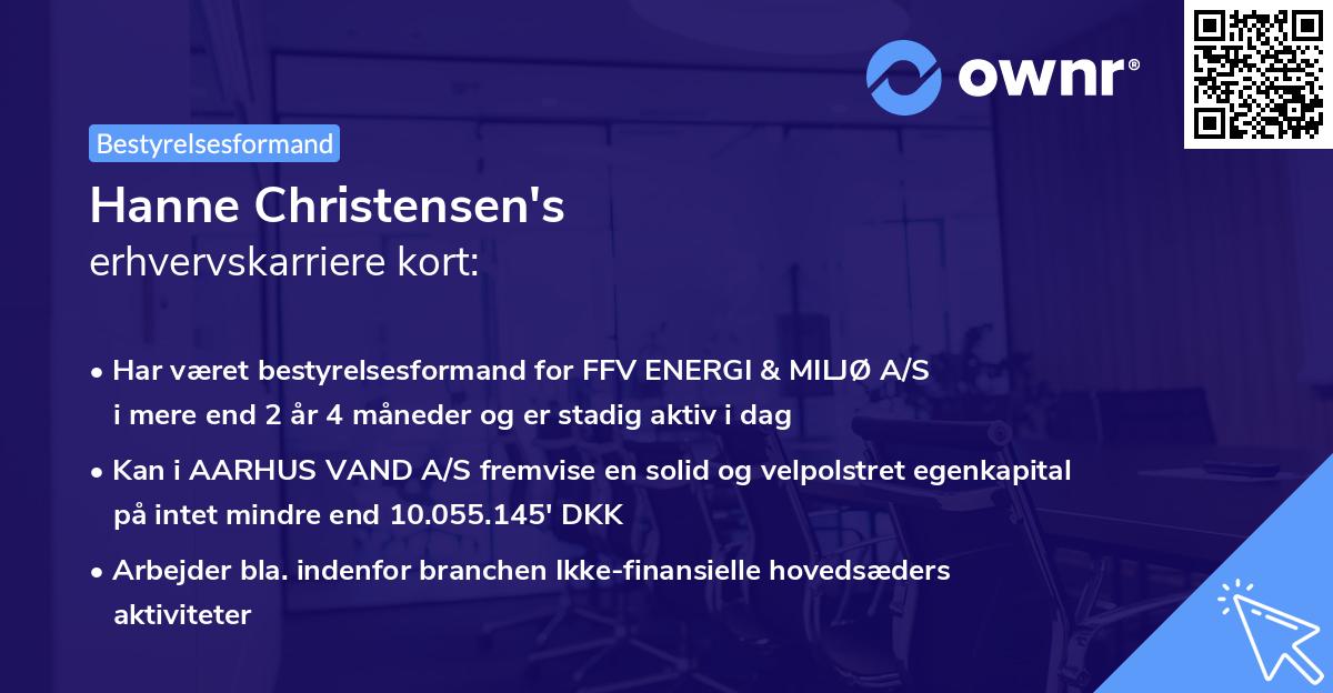 Hanne Christensen's erhvervskarriere kort