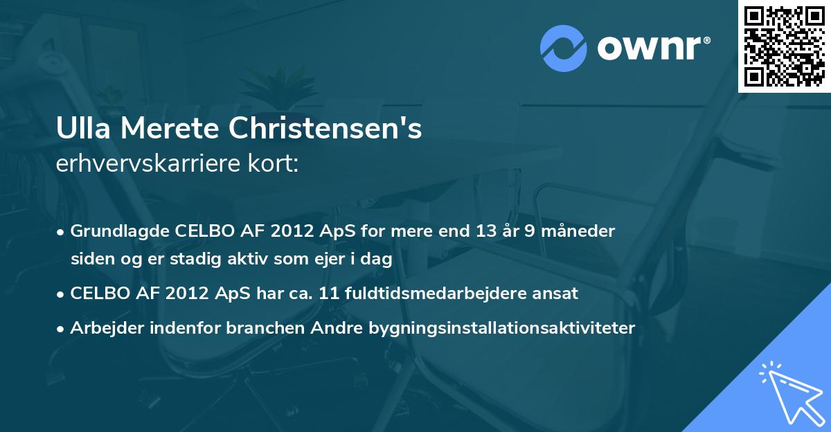Ulla Merete Christensen's erhvervskarriere kort