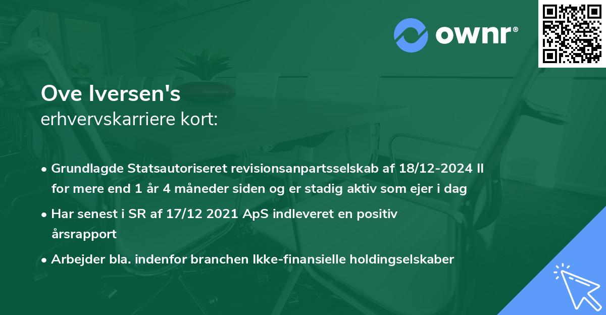Ove Iversen's erhvervskarriere kort