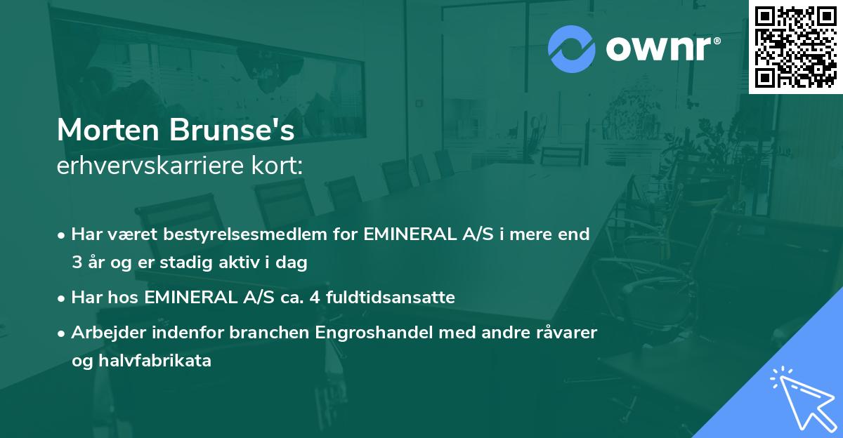 Morten Brunse's erhvervskarriere kort