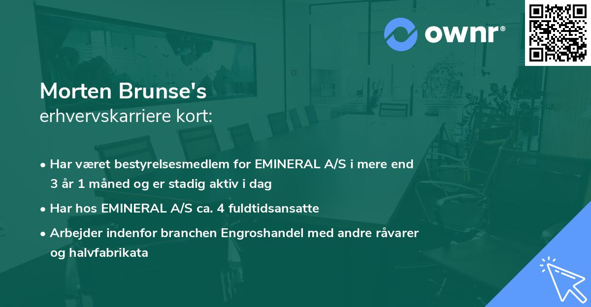 Morten Brunse's erhvervskarriere kort
