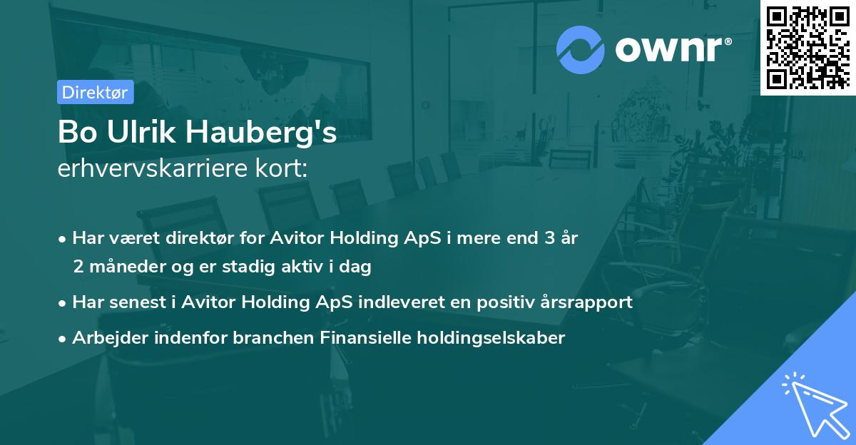 Bo Ulrik Hauberg's erhvervskarriere kort
