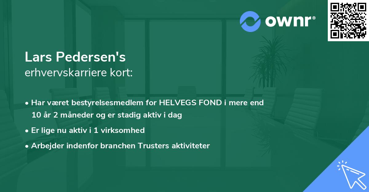 Lars Pedersen's erhvervskarriere kort