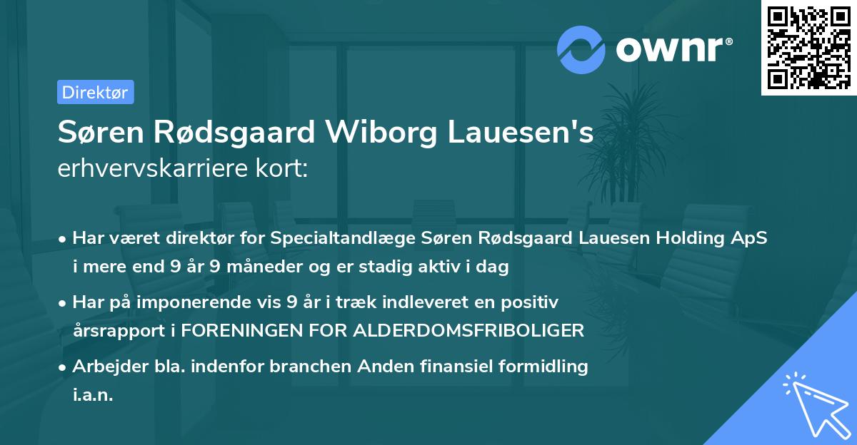 Søren Rødsgaard Wiborg Lauesen's erhvervskarriere kort