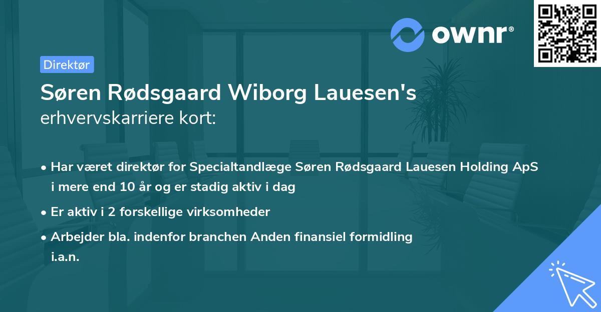 Søren Rødsgaard Wiborg Lauesen's erhvervskarriere kort