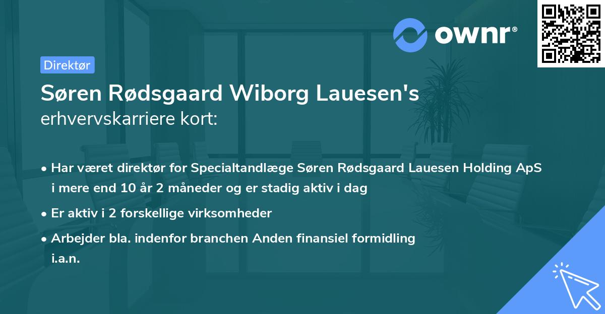 Søren Rødsgaard Wiborg Lauesen's erhvervskarriere kort