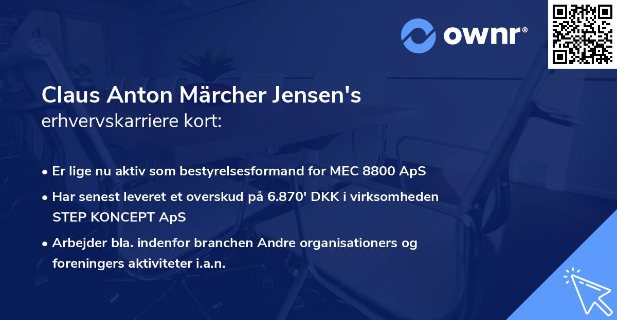 Claus Anton Märcher Jensen's erhvervskarriere kort