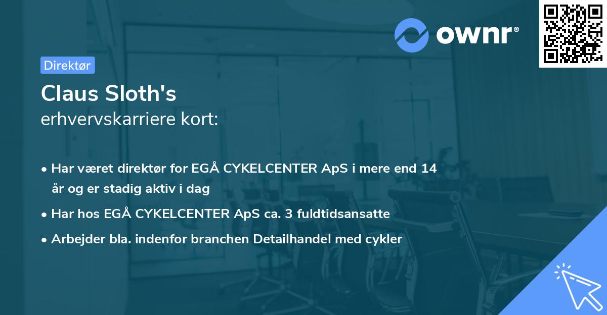 Claus Sloth's erhvervskarriere kort