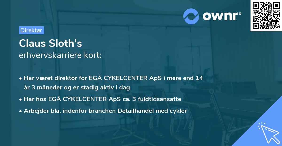 Claus Sloth's erhvervskarriere kort