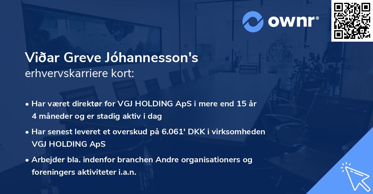 Viðar Greve Jóhannesson's erhvervskarriere kort