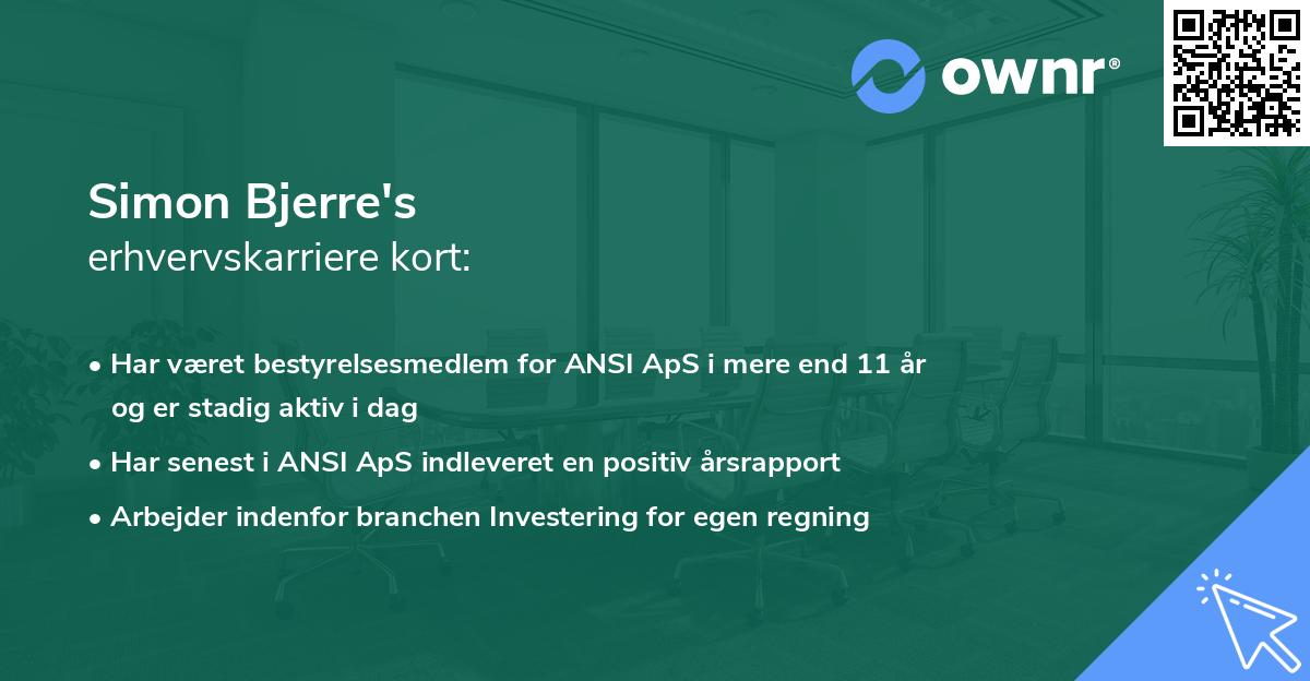 Simon Bjerre's erhvervskarriere kort