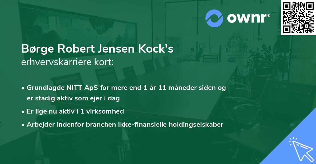 Børge Robert Jensen Kock's erhvervskarriere kort