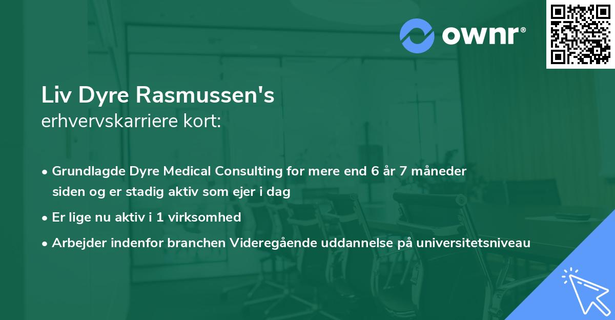 Liv Dyre Rasmussen's erhvervskarriere kort