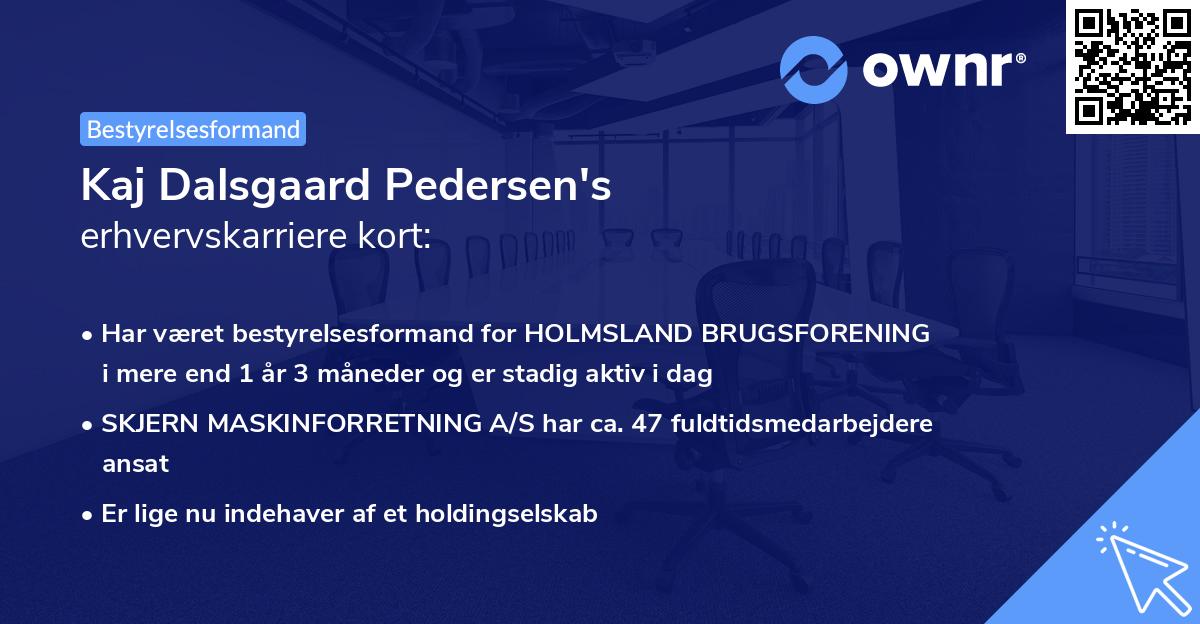 Kaj Dalsgaard Pedersen's erhvervskarriere kort