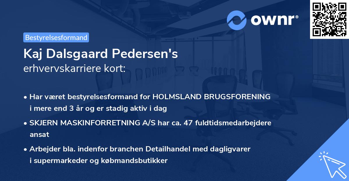 Kaj Dalsgaard Pedersen's erhvervskarriere kort
