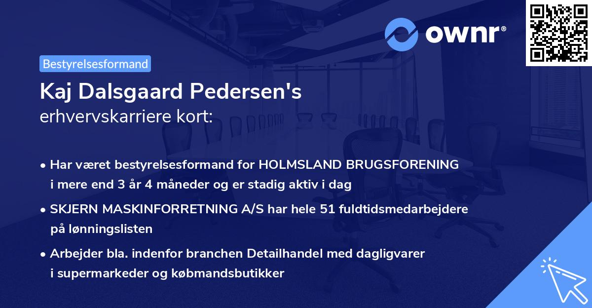 Kaj Dalsgaard Pedersen's erhvervskarriere kort
