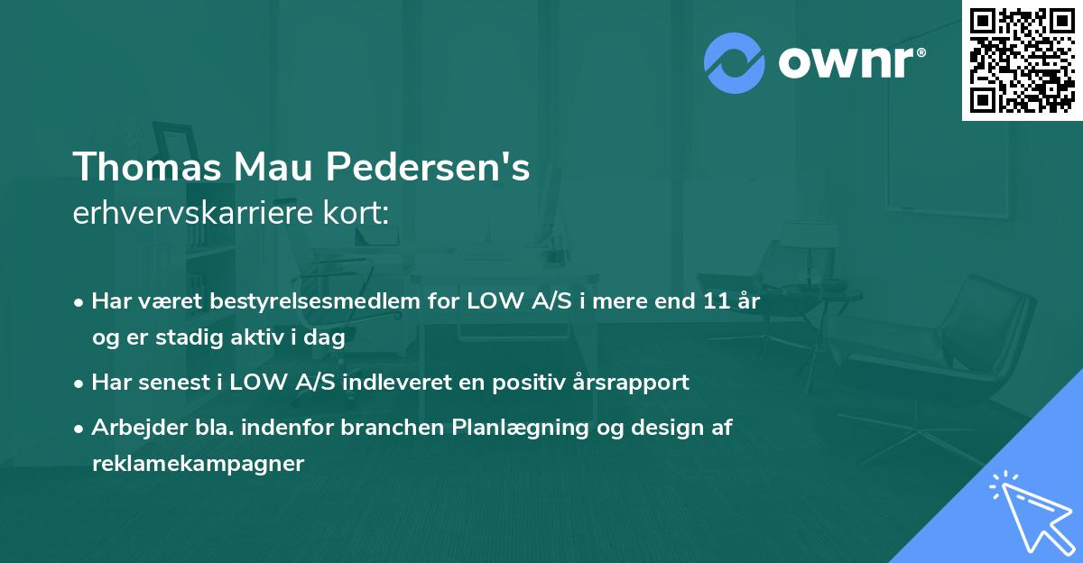 Thomas Mau Pedersen's erhvervskarriere kort