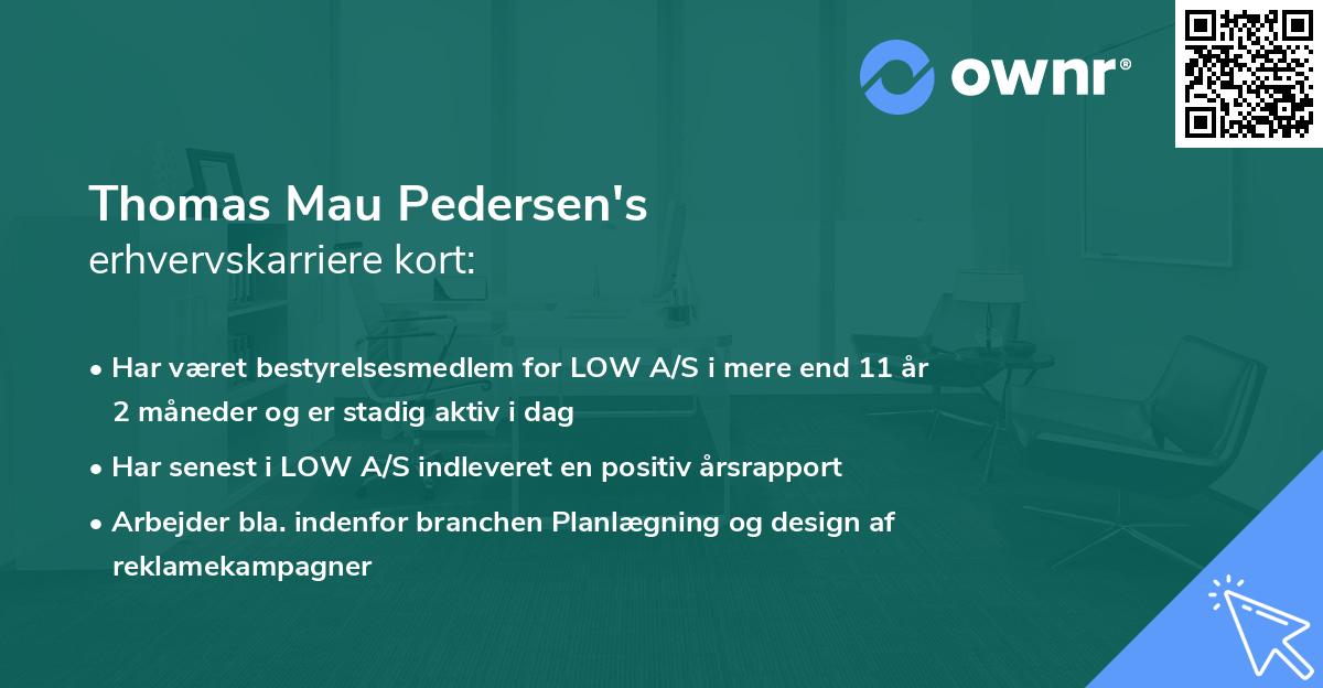 Thomas Mau Pedersen's erhvervskarriere kort