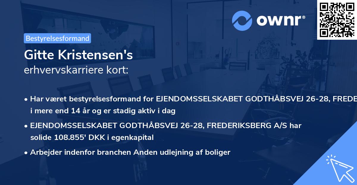 Gitte Kristensen's erhvervskarriere kort