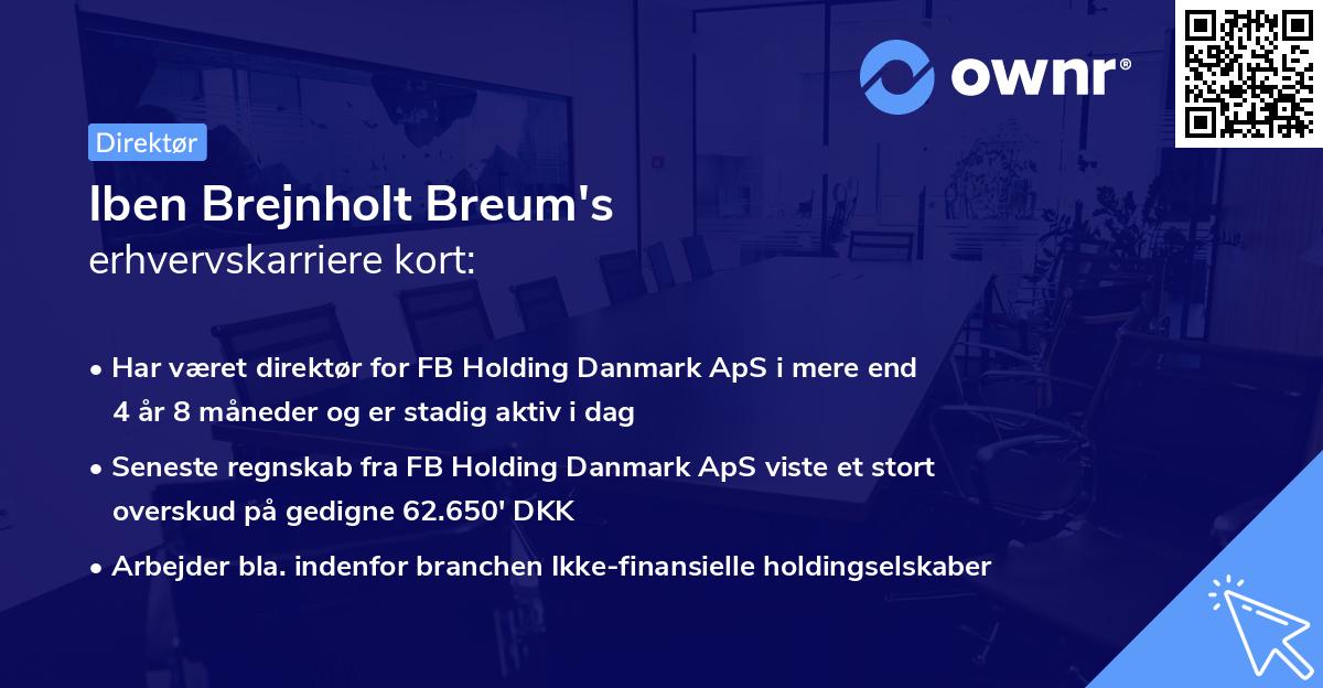 Iben Brejnholt Breum's erhvervskarriere kort
