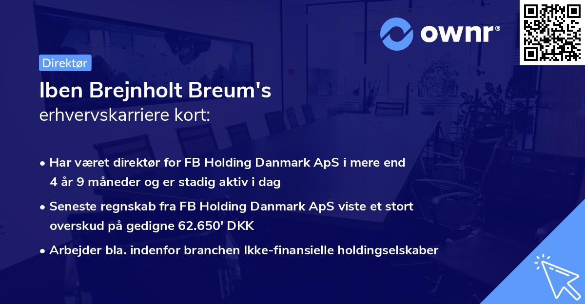 Iben Brejnholt Breum's erhvervskarriere kort