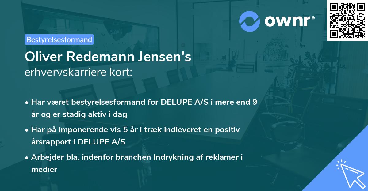 Oliver Redemann Jensen's erhvervskarriere kort