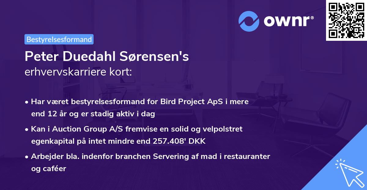 Peter Duedahl Sørensen's erhvervskarriere kort
