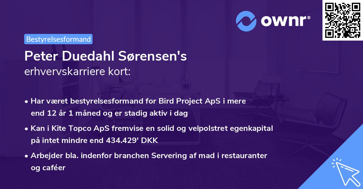 Peter Duedahl Sørensen's erhvervskarriere kort