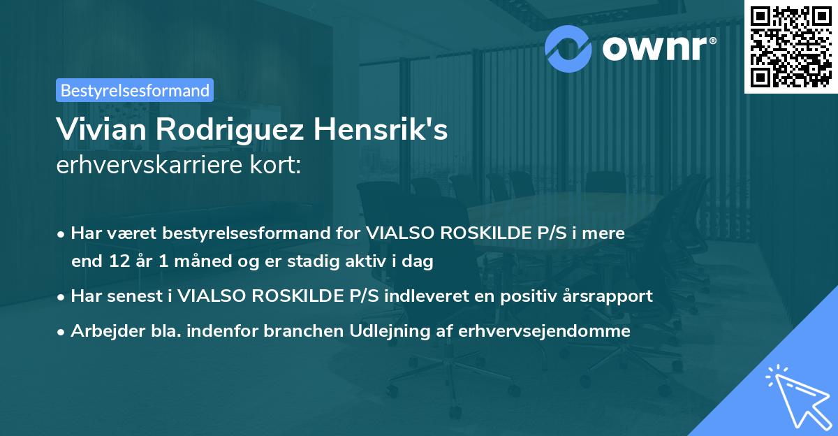 Vivian Rodriguez Hensrik's erhvervskarriere kort