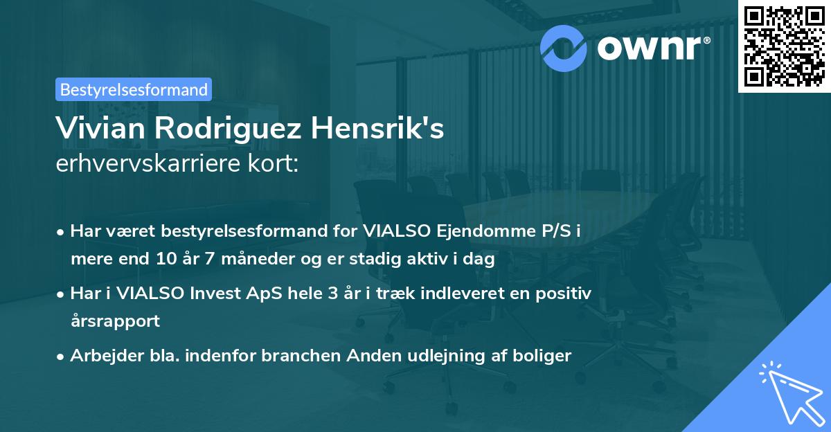 Vivian Rodriguez Hensrik's erhvervskarriere kort
