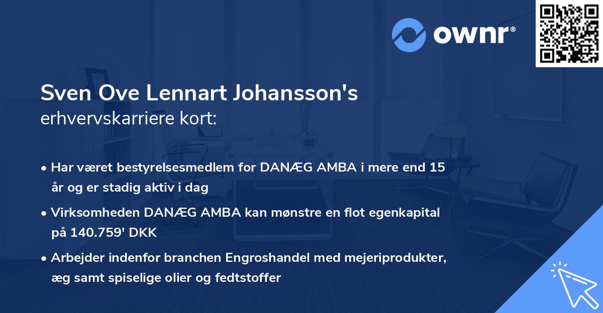 Sven Ove Lennart Johansson's erhvervskarriere kort