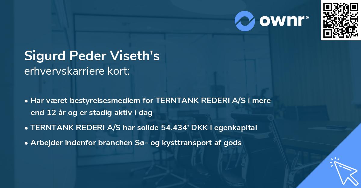 Sigurd Peder Viseth's erhvervskarriere kort