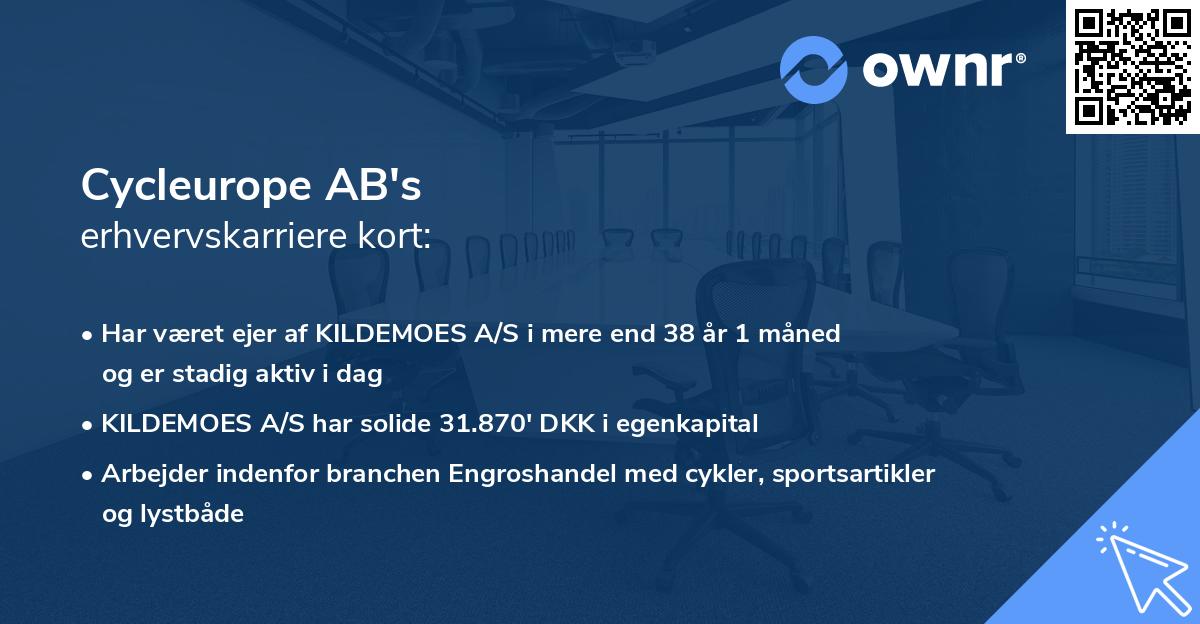Cycleurope AB's erhvervskarriere kort