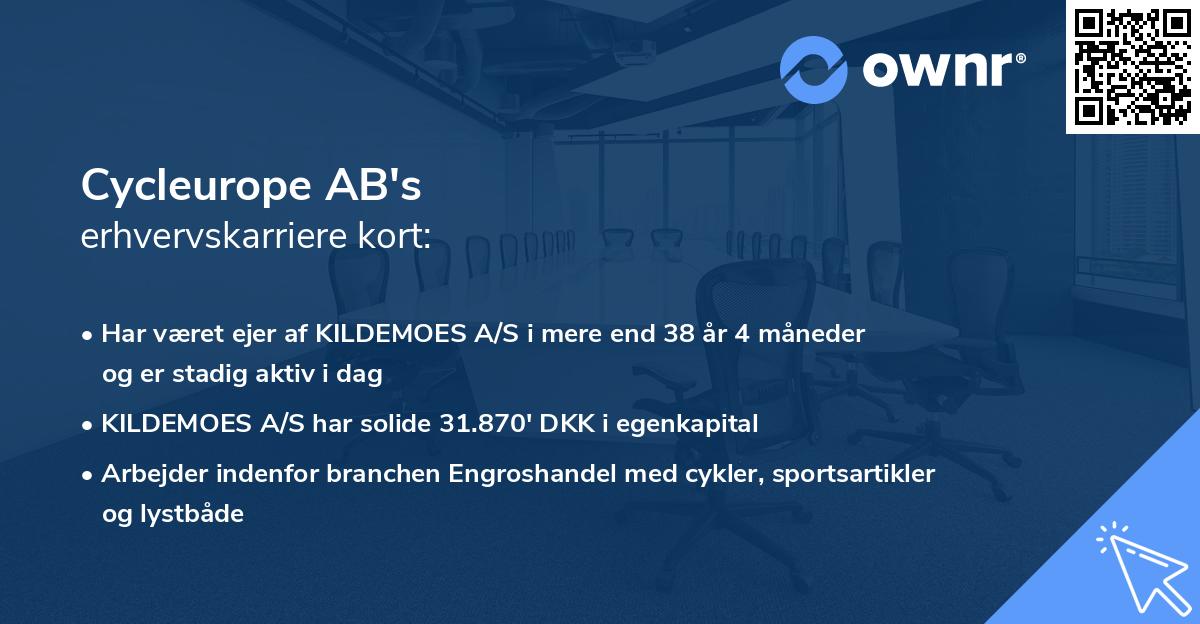 Cycleurope AB's erhvervskarriere kort