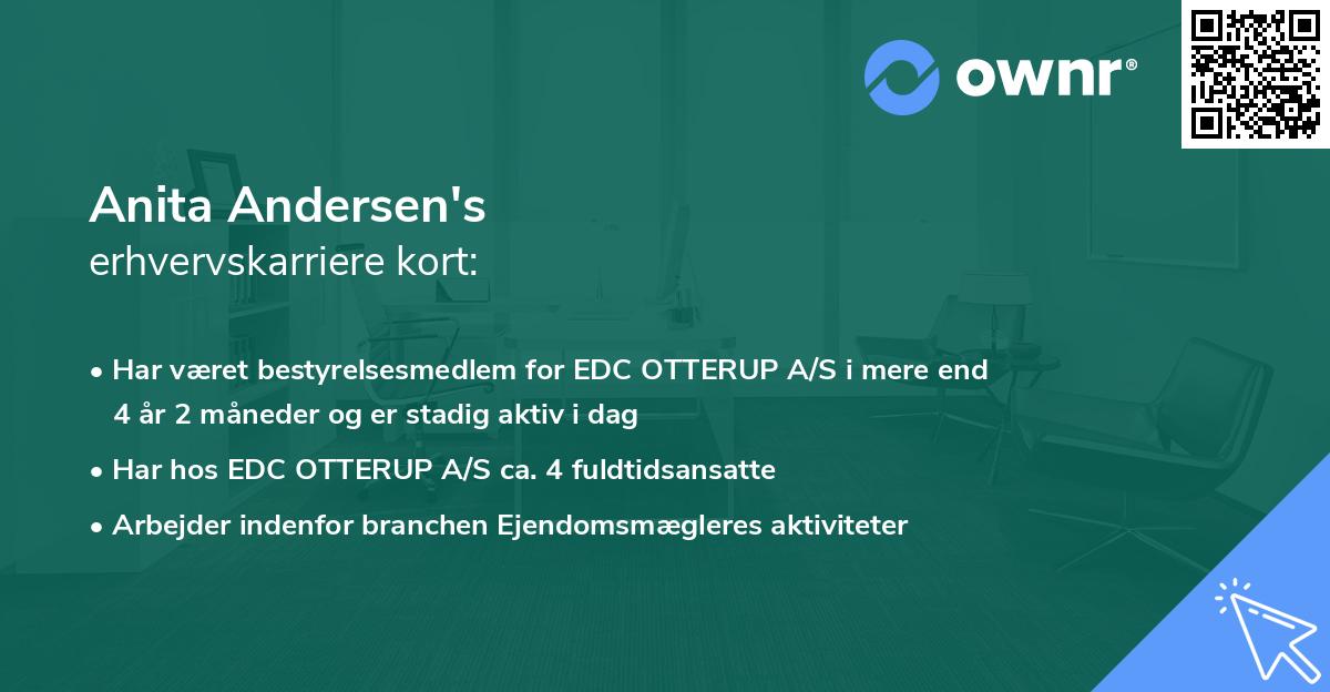 Anita Andersen's erhvervskarriere kort