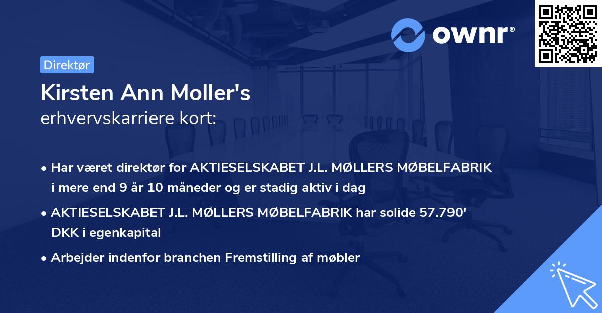 Kirsten Ann Moller's erhvervskarriere kort