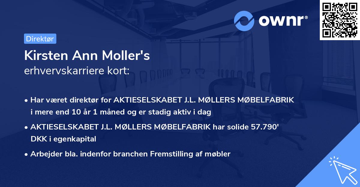 Kirsten Ann Moller's erhvervskarriere kort