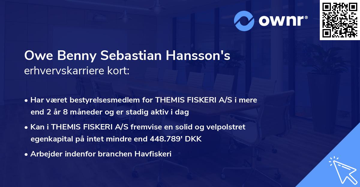 Owe Benny Sebastian Hansson's erhvervskarriere kort