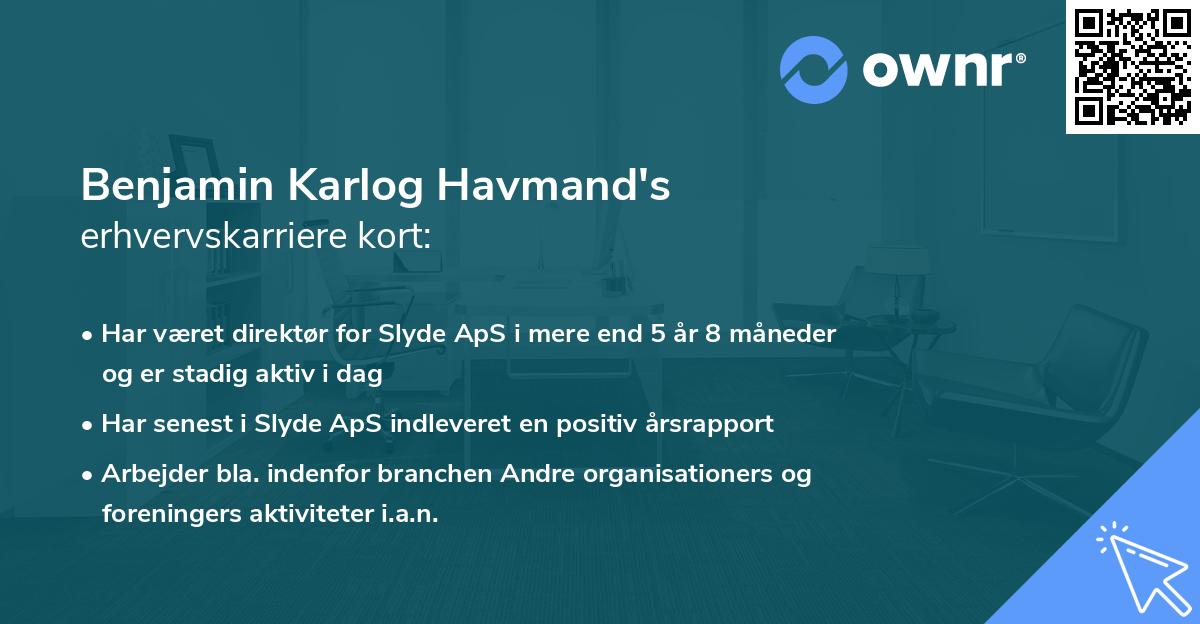 Benjamin Karlog Havmand's erhvervskarriere kort