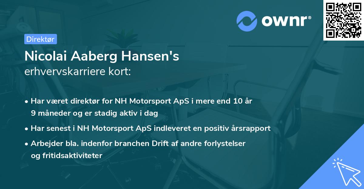 Nicolai Aaberg Hansen's erhvervskarriere kort