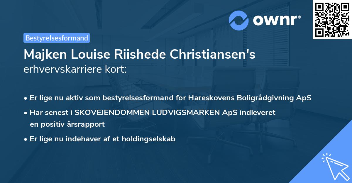 Majken Louise Riishede Christiansen's erhvervskarriere kort