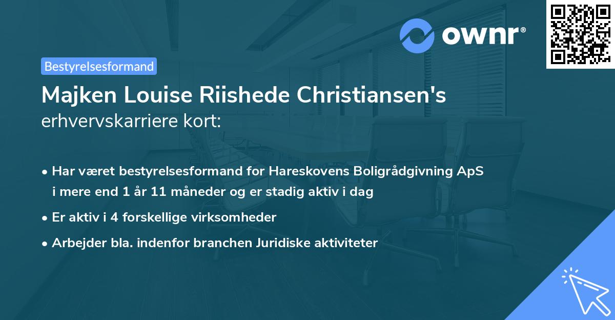Majken Louise Riishede Christiansen's erhvervskarriere kort