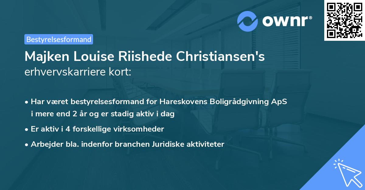 Majken Louise Riishede Christiansen's erhvervskarriere kort