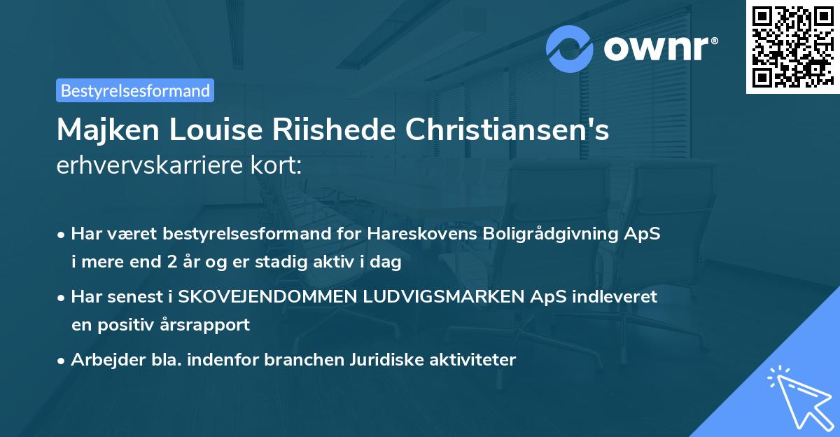 Majken Louise Riishede Christiansen's erhvervskarriere kort