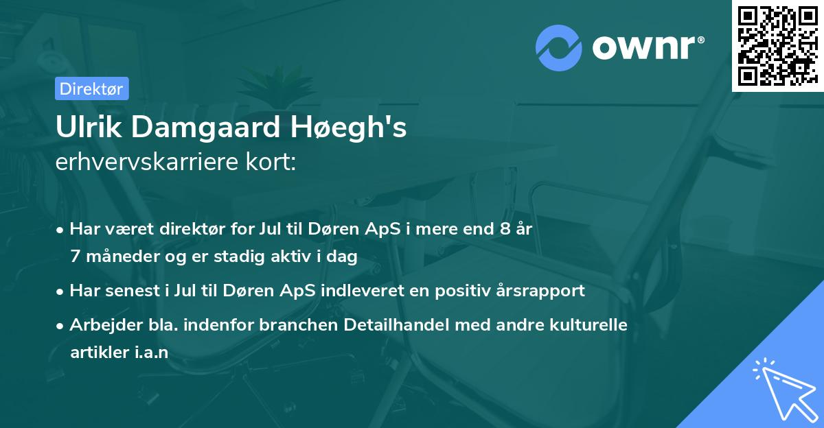 Ulrik Damgaard Høegh's erhvervskarriere kort
