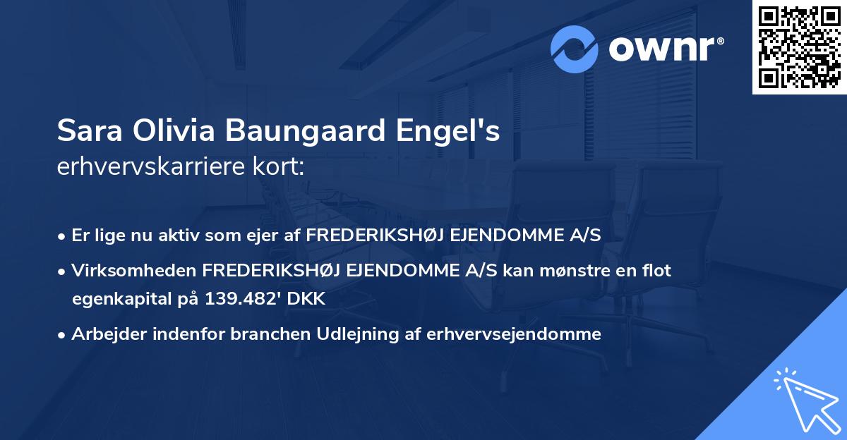 Sara Olivia Baungaard Engel's erhvervskarriere kort